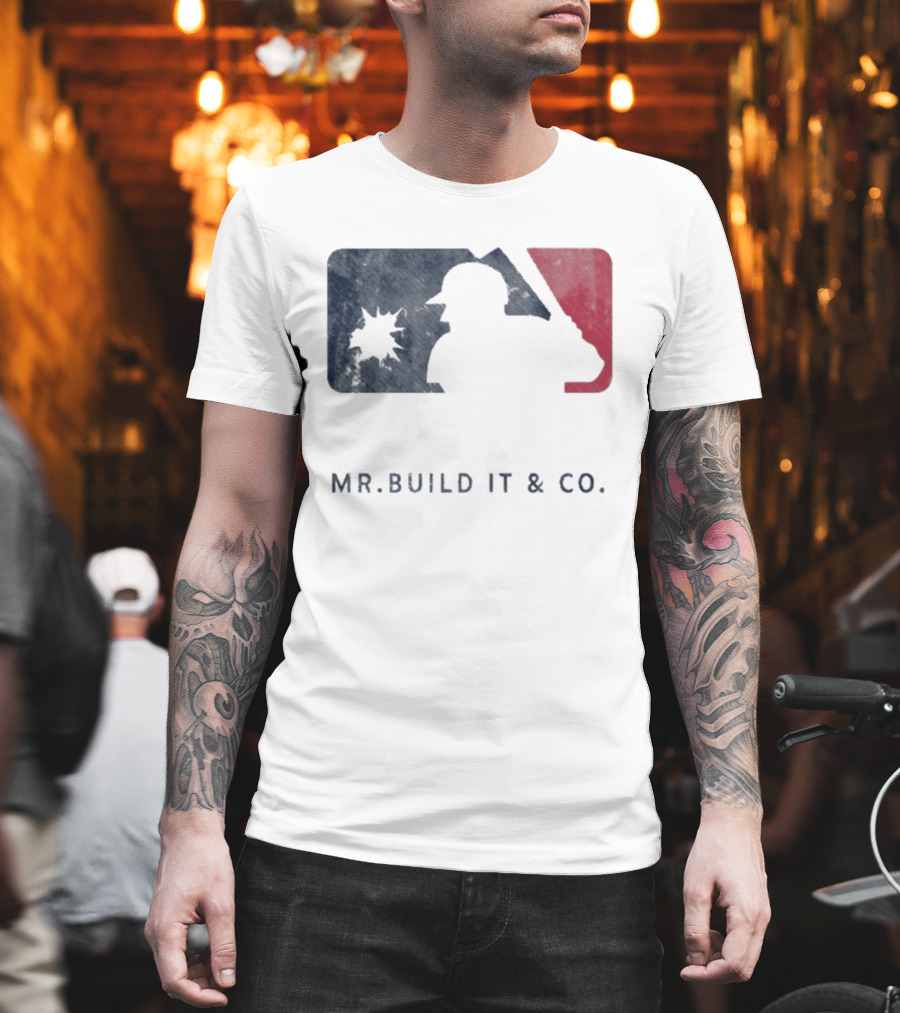 Mr Build It Wrecking Day MLB Bulldozer Silhouette T-Shirt