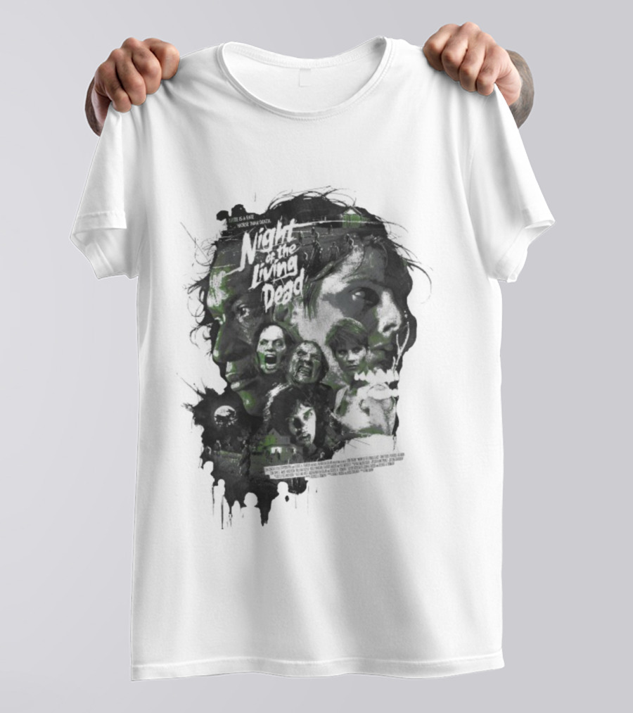 Night Of The Living Dead There Is A Fate Worse Than Death Classic Horror Movie Collage T-Shirt
