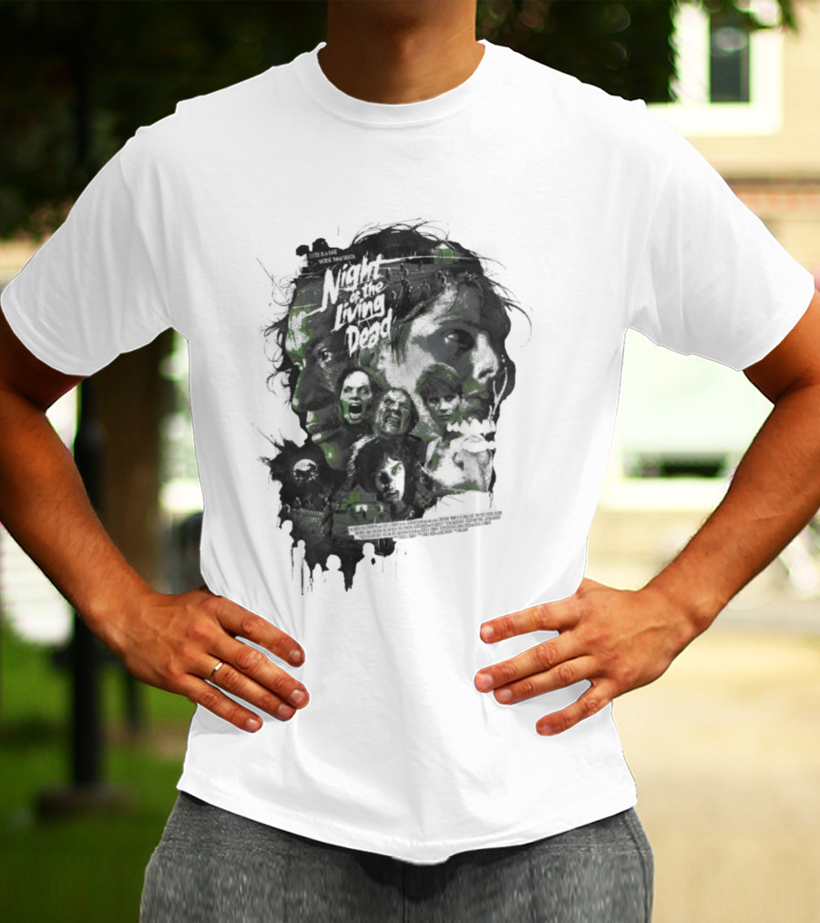 Night Of The Living Dead There Is A Fate Worse Than Death Classic Horror Movie Collage T-Shirt