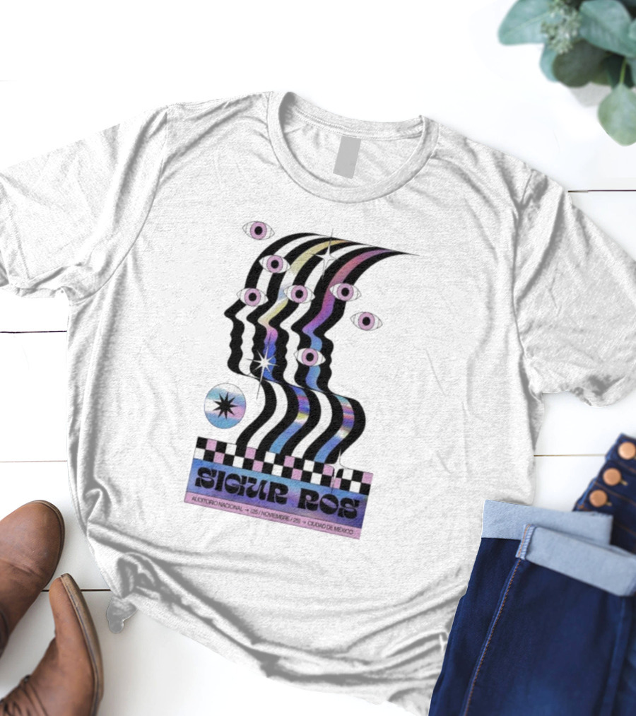 Sigur Ros Auditorio Nacional Mexico November 25 2025 Retro Psychedelic Concert Art T-Shirt