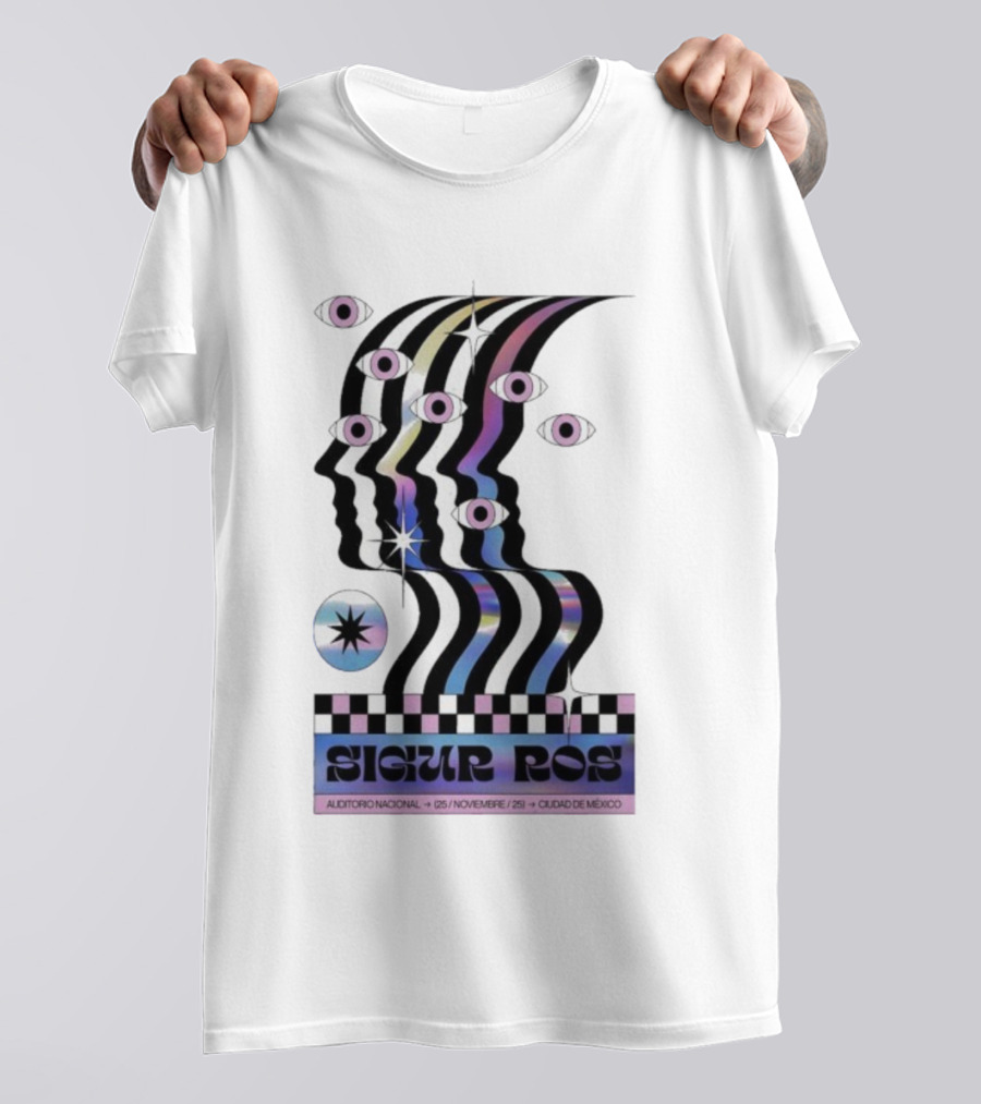Sigur Ros Auditorio Nacional Mexico November 25 2025 Retro Psychedelic Concert Art T-Shirt