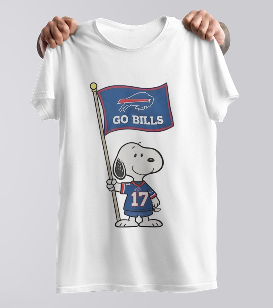 Snoopy Peanuts Go Bills Buffalo Bills Football Team Flag T-Shirt