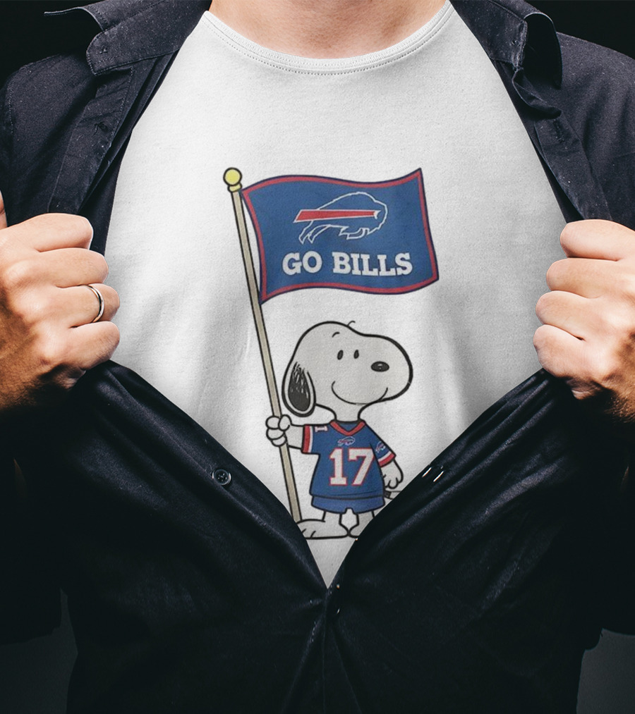 Snoopy Peanuts Go Bills Buffalo Bills Football Team Flag T-Shirt