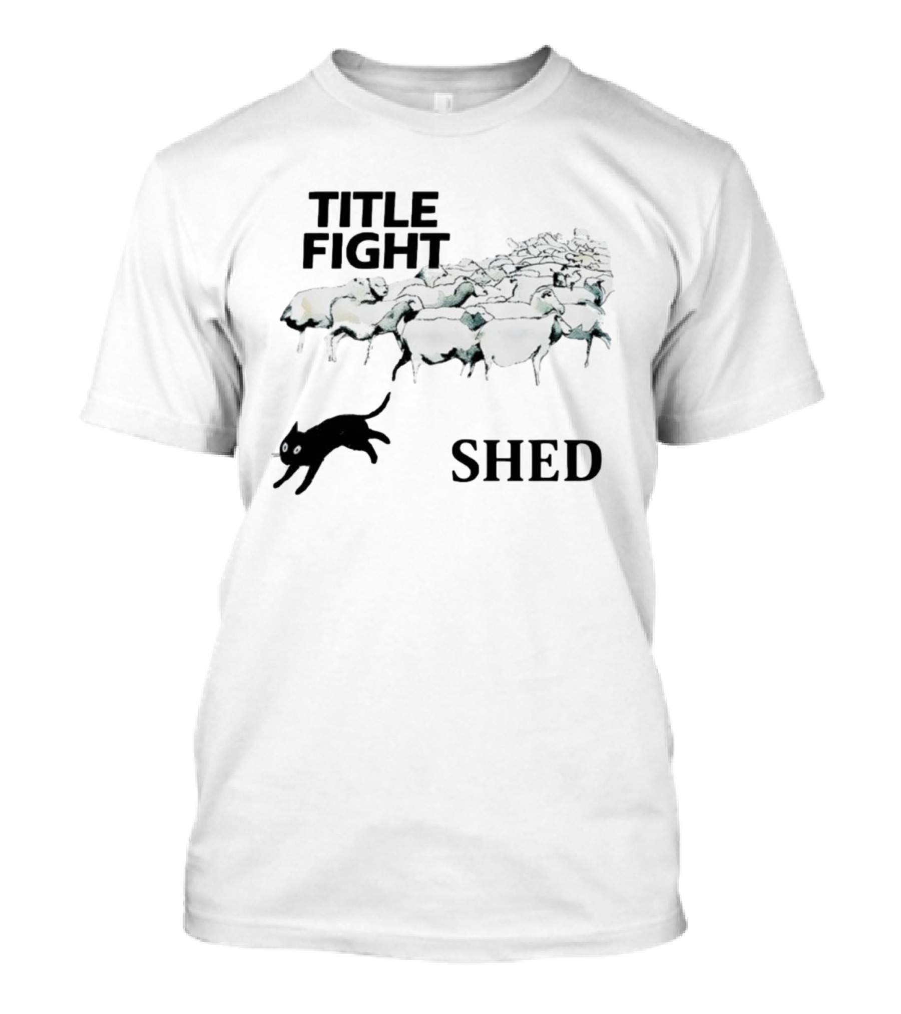 Title Fight Shed Sheep And Cat Imagery T-Shirt