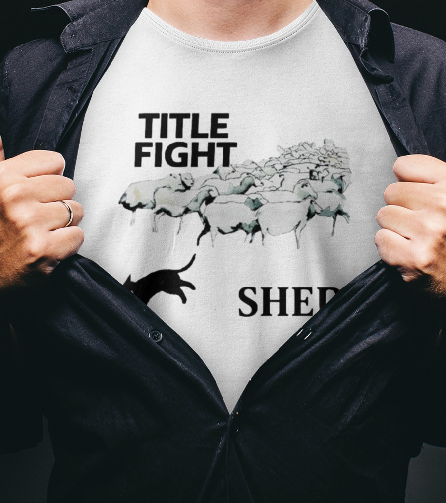 Title Fight Shed Sheep And Cat Imagery T-Shirt