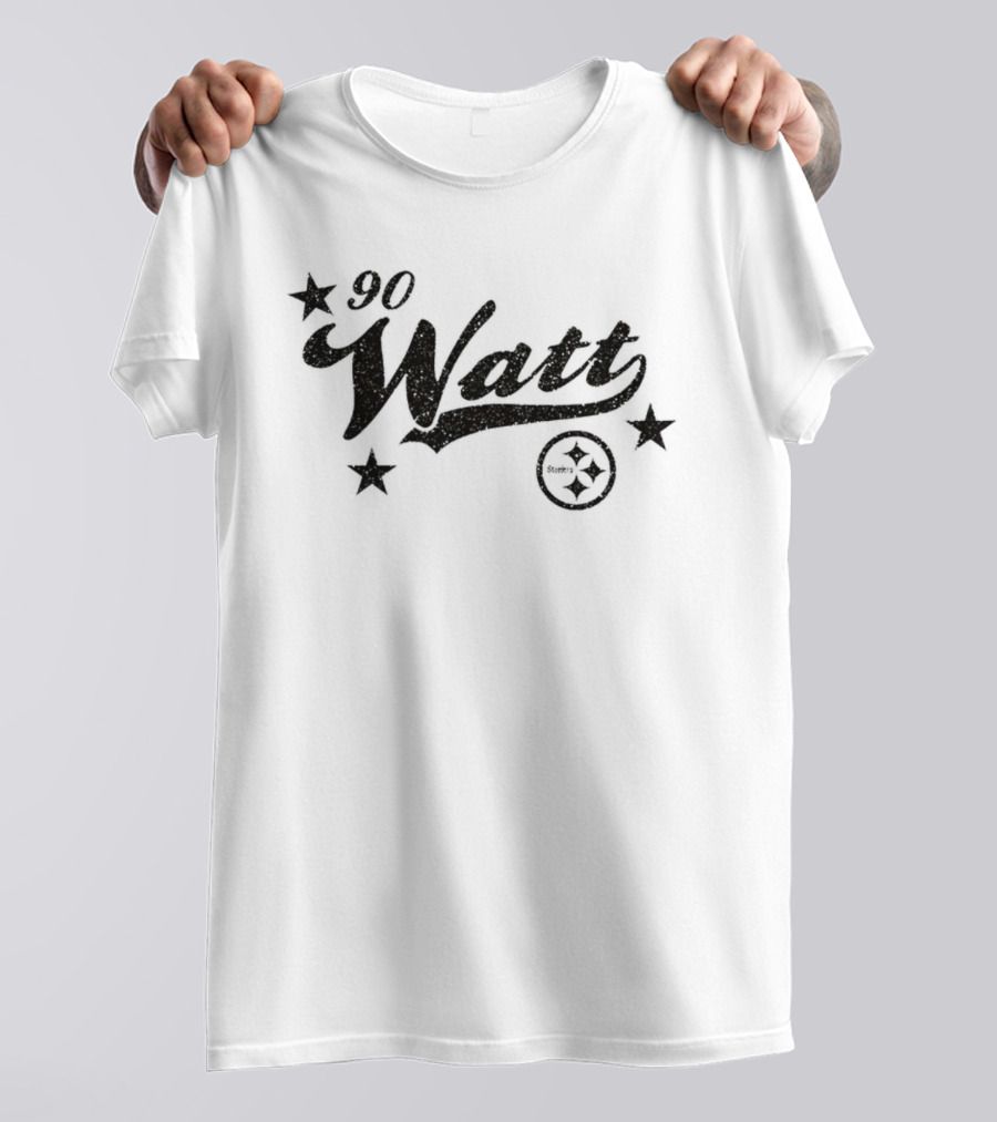 TJ Watt 90 Pittsburgh Steelers Name Glitter Stars T-Shirt