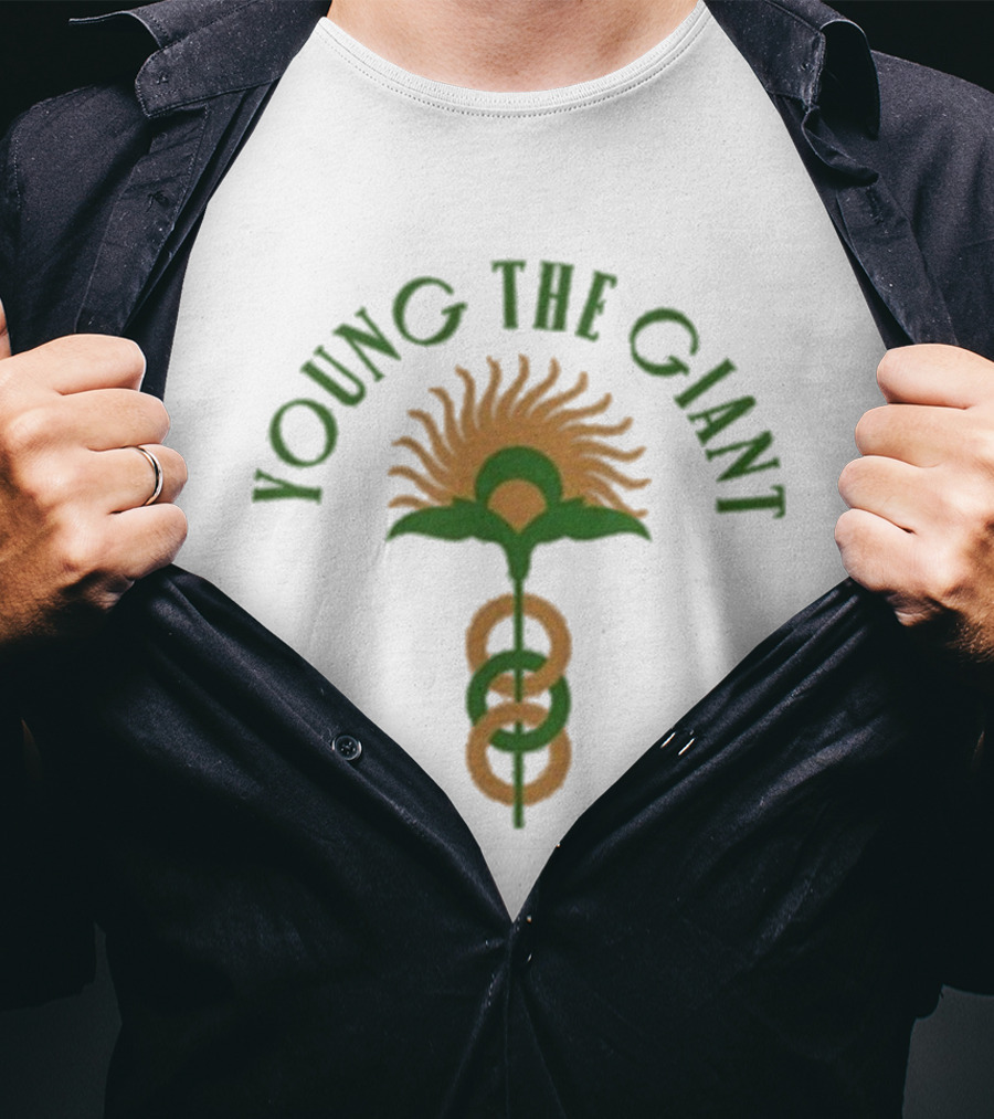 Young The Giant Sunflower Green And Orange Band Symbol T-Shirt