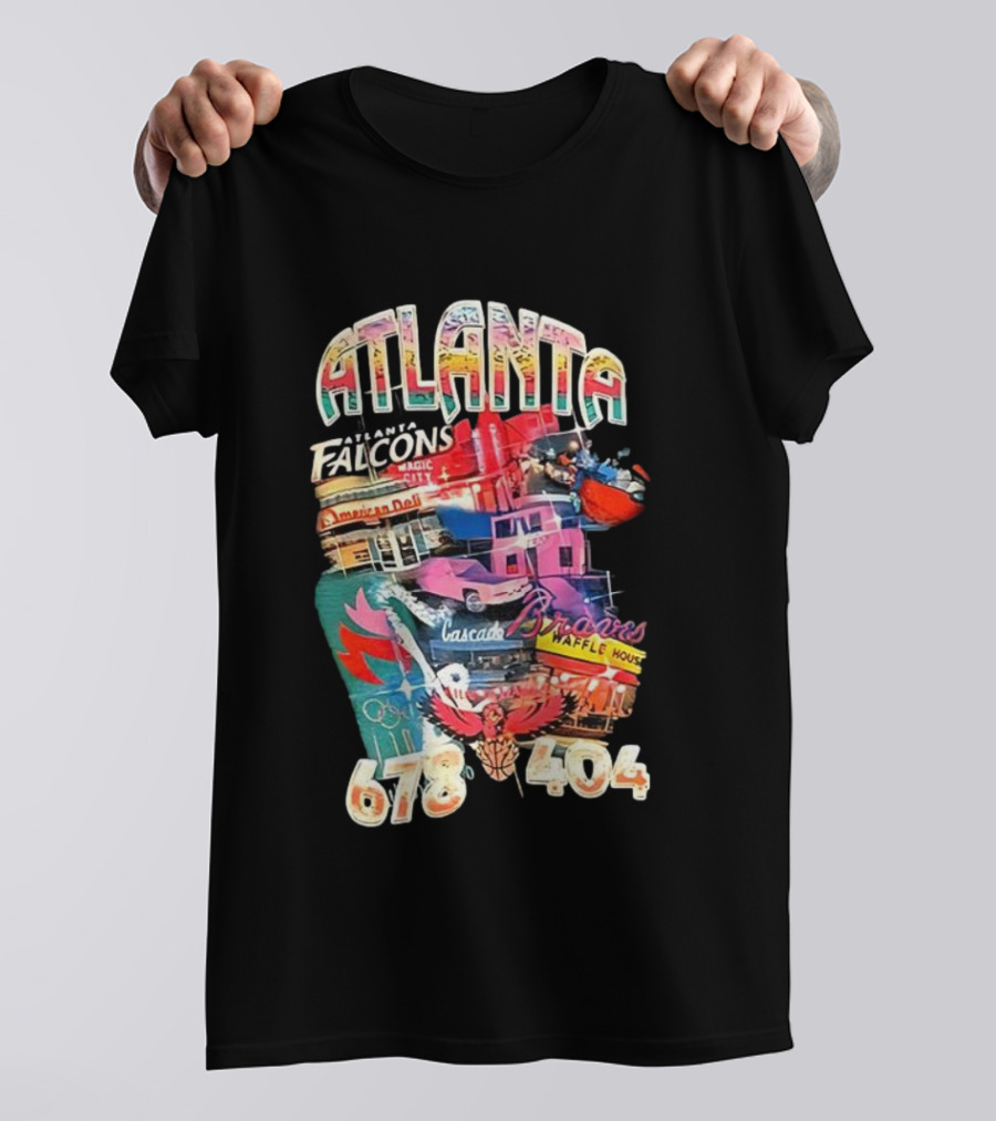 Atlanta Falcons Braves Cascade Waffle House 678 404 T-Shirt