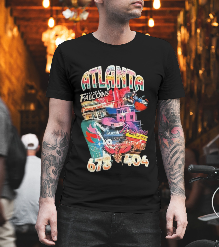 Atlanta Falcons Braves Cascade Waffle House 678 404 T-Shirt