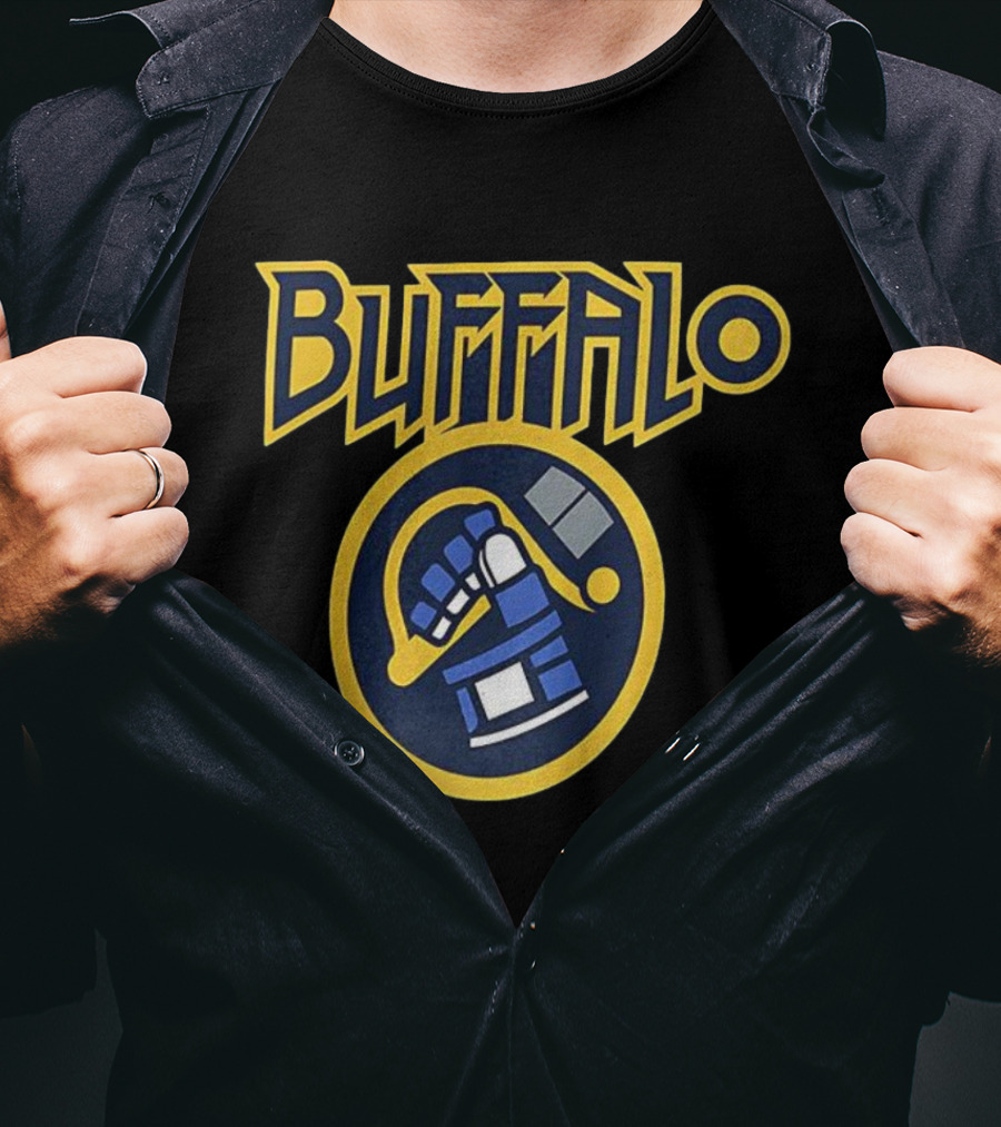 Buffalo Hockey Goalie Mask Sabres Blue Gold T-Shirt