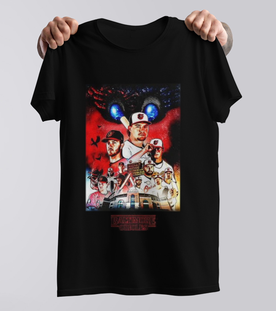 Baltimore Orioles Stranger Things Crossover With Camden Yards And Players T-Shirt