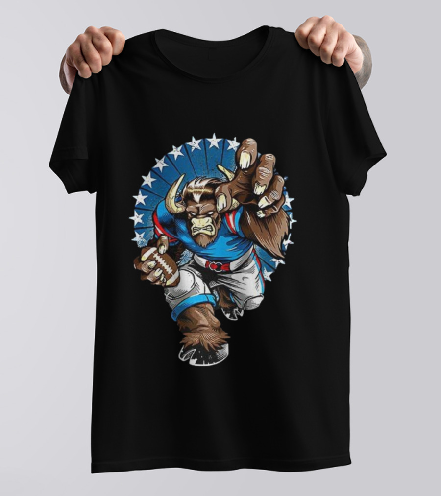 Buffalo Bills Minotaur Football Beast Starburst T-Shirt