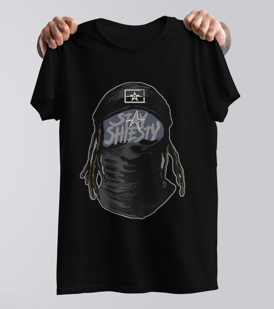 CeeDee Lamb Stay Shiesty Star Mask Illustration T-Shirt
