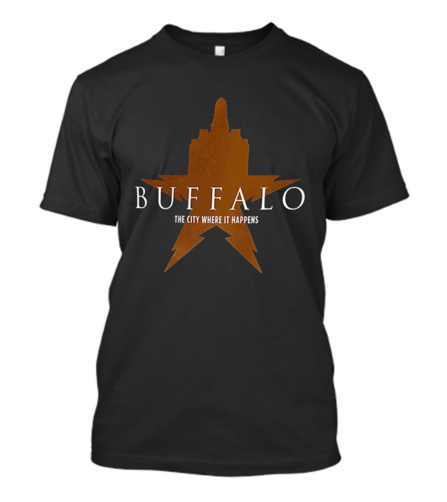 Buffalo The City Where It Happens Skyline Star Burst T-Shirt