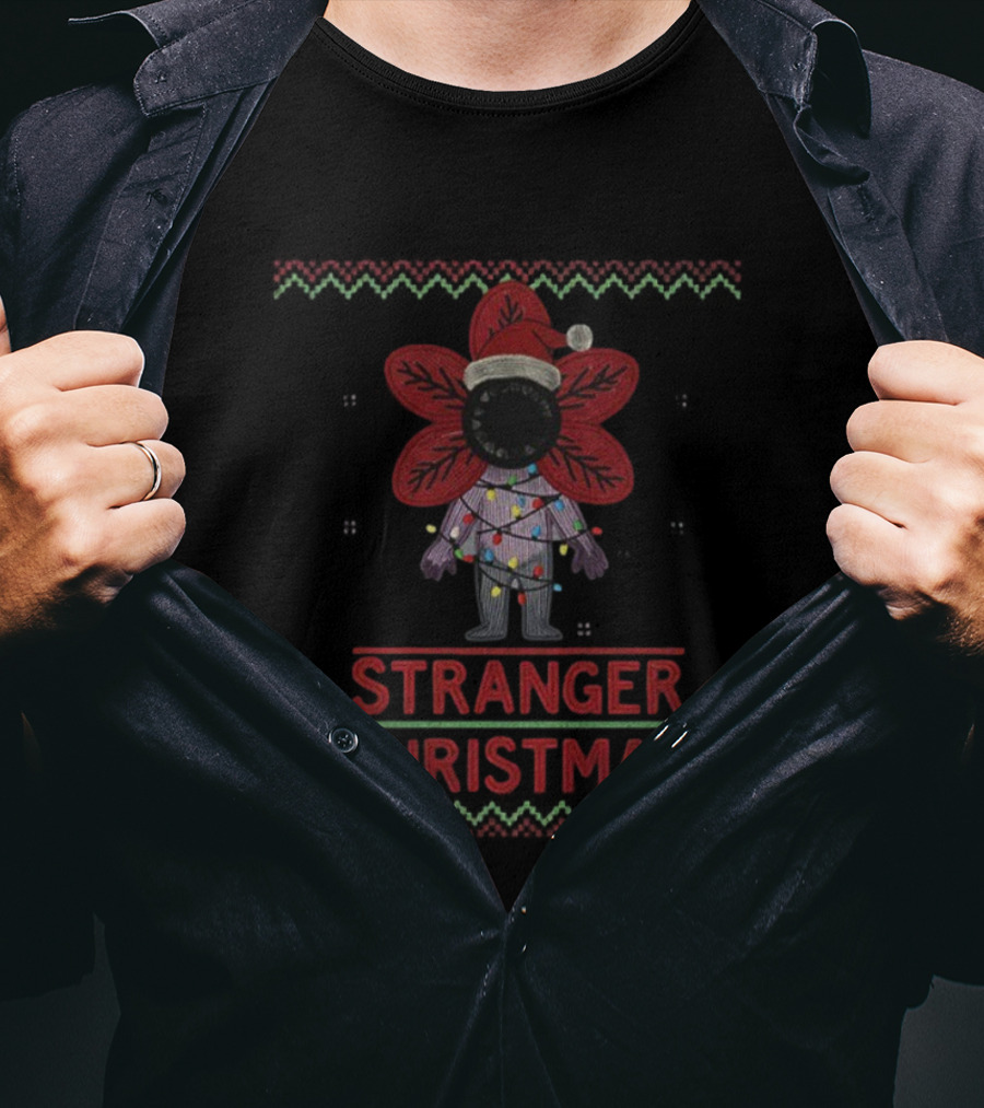 Stranger Things Demogorgon Santa Merry Christmas Parody Sweater T-Shirt