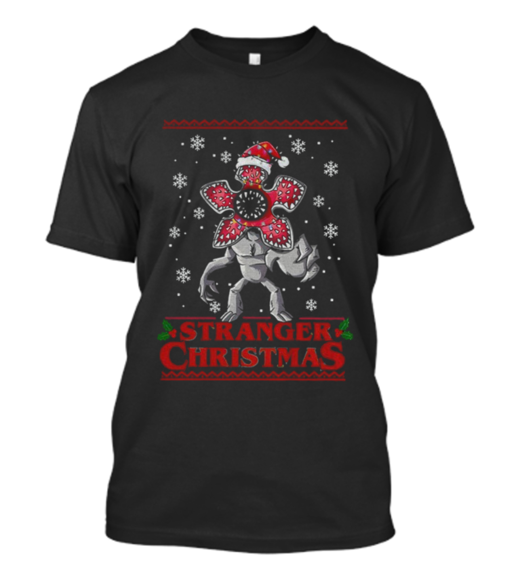 Stranger Things Demogorgon Christmas Ugly Sweater Theme T-Shirt