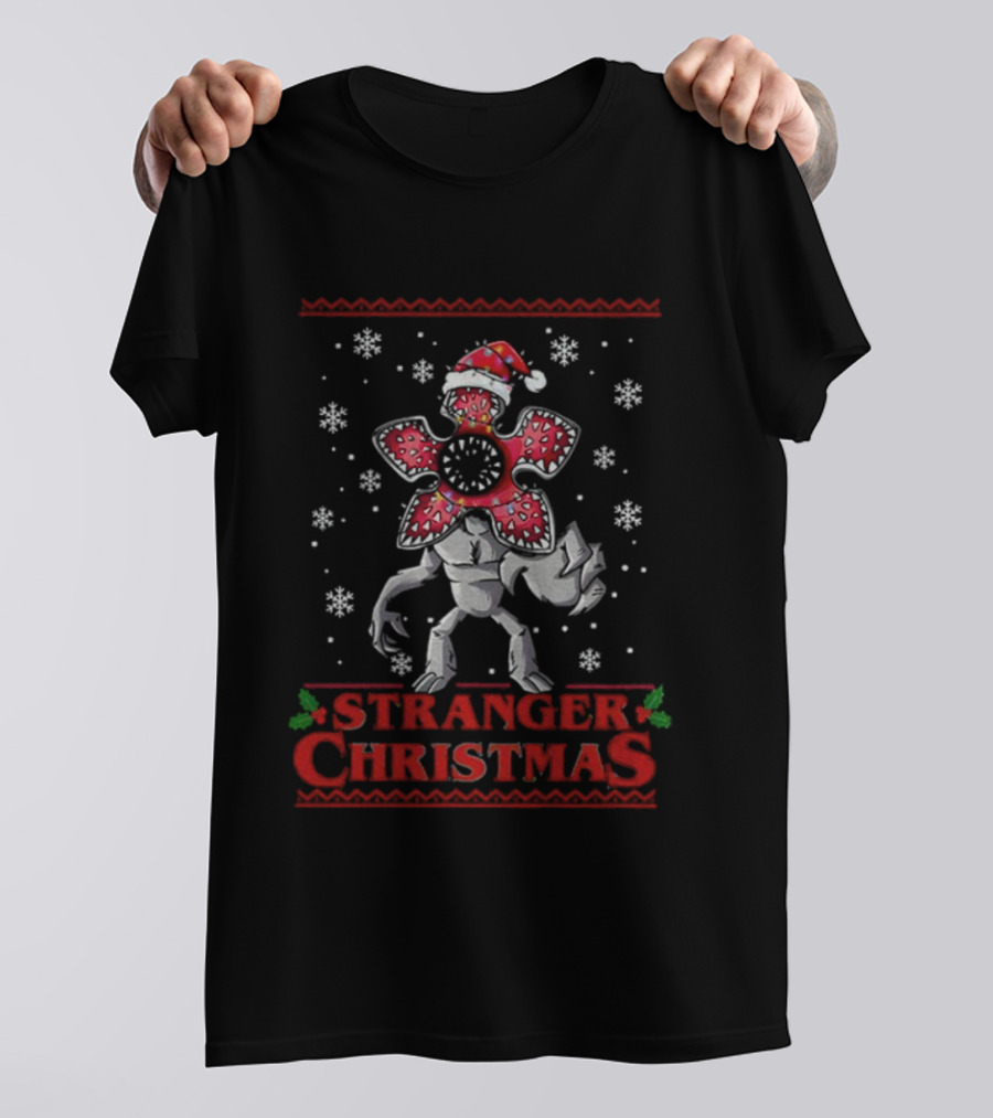 Stranger Things Demogorgon Christmas Ugly Sweater Theme T-Shirt