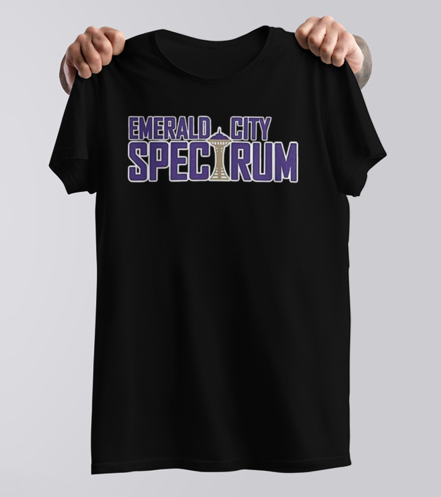 Emerald City Spectrum Space Needle Iconic Design T-Shirt