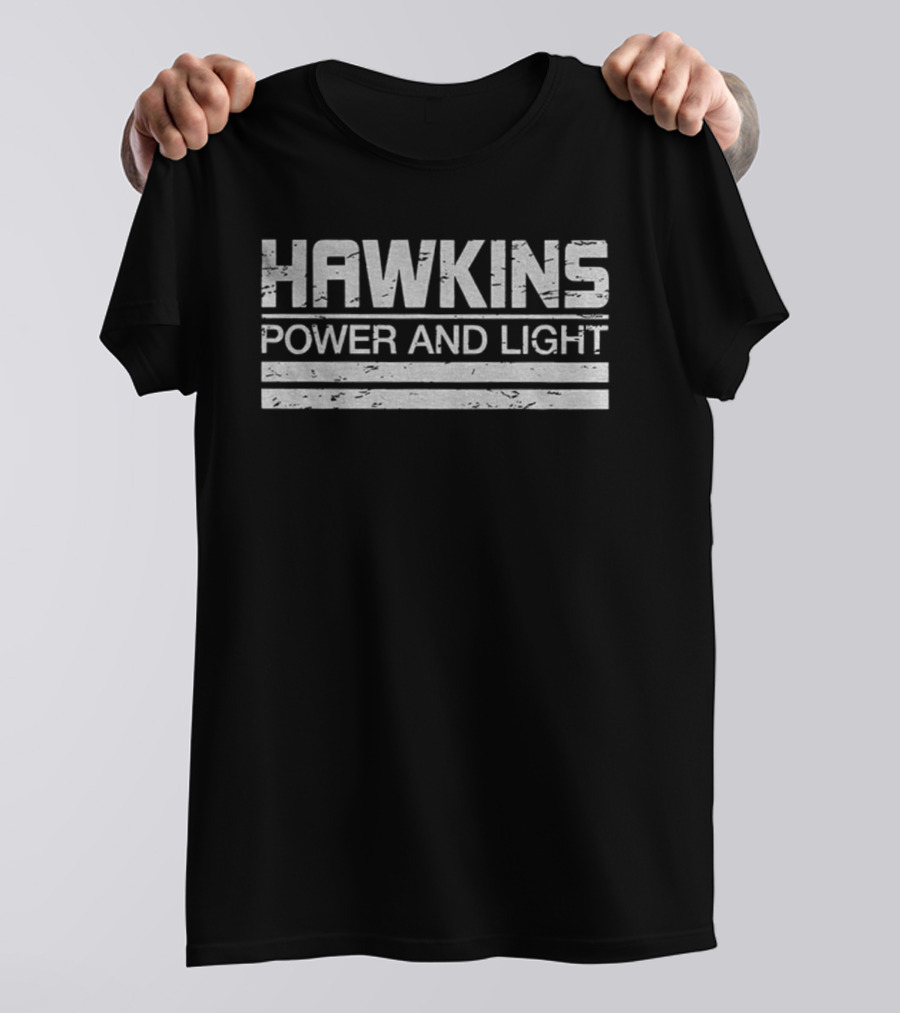 Hawkins Power And Light Stranger Things Vintage Retro Style T-Shirt