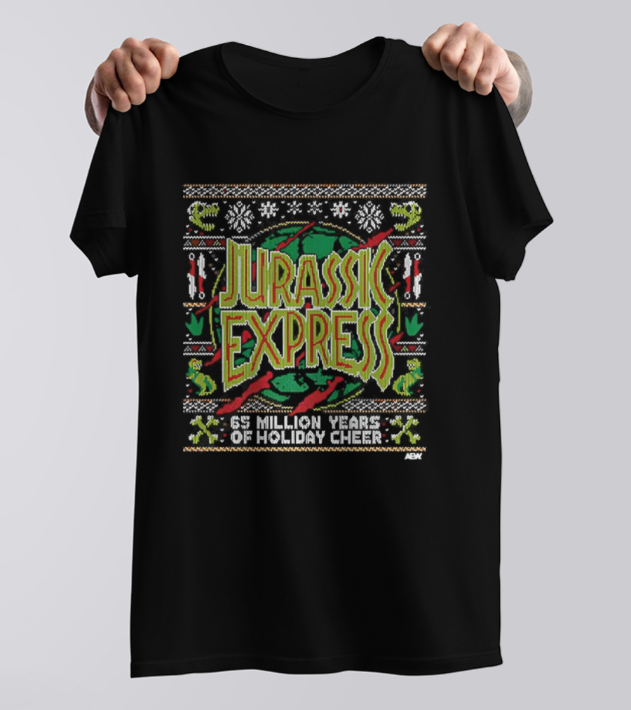 Jurassic Express Dinosaurs And Holiday Cheer 65 Million Years T-Shirt