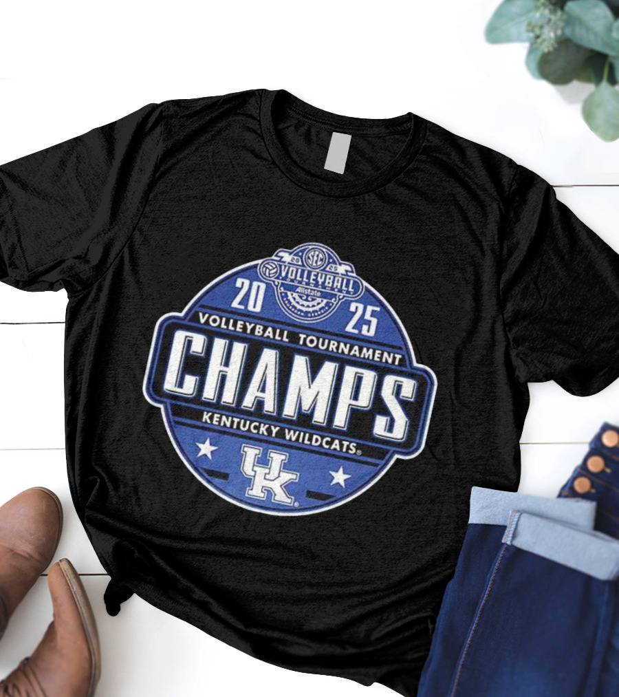 Kentucky Wildcats SEC Volleyball Tournament Champs 2025 UK Logo T-Shirt