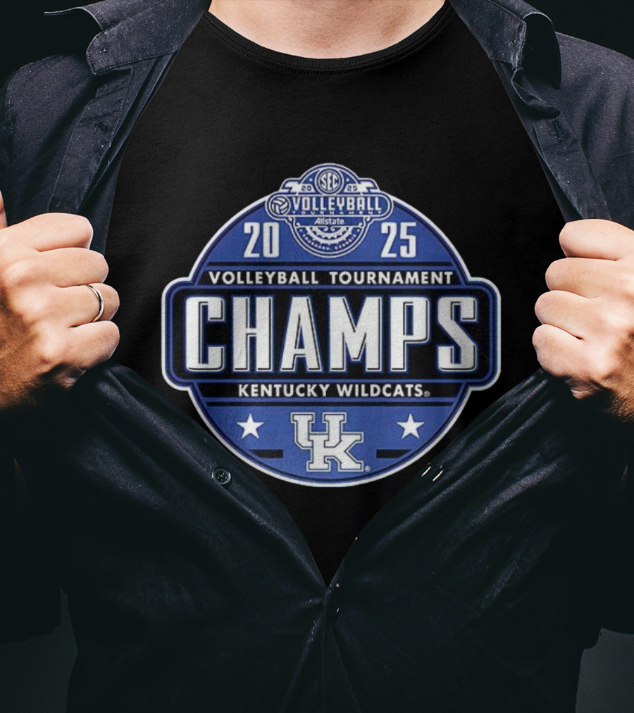 Kentucky Wildcats SEC Volleyball Tournament Champs 2025 UK Logo T-Shirt