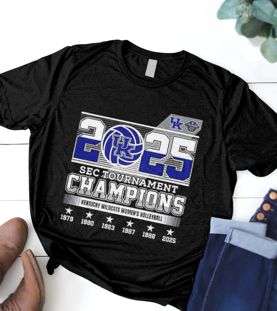 Kentucky Wildcats Women's Volleyball 2025 SEC Tournament Champions T-Shirt
