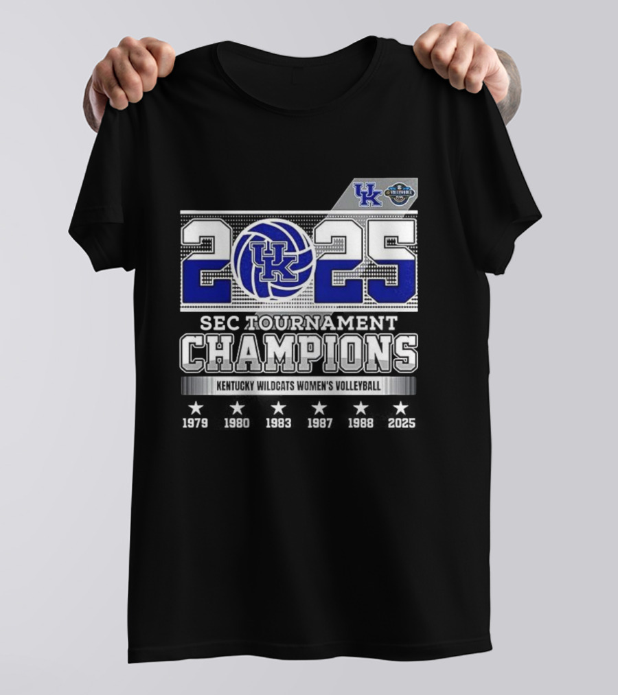 Kentucky Wildcats Women's Volleyball 2025 SEC Tournament Champions T-Shirt