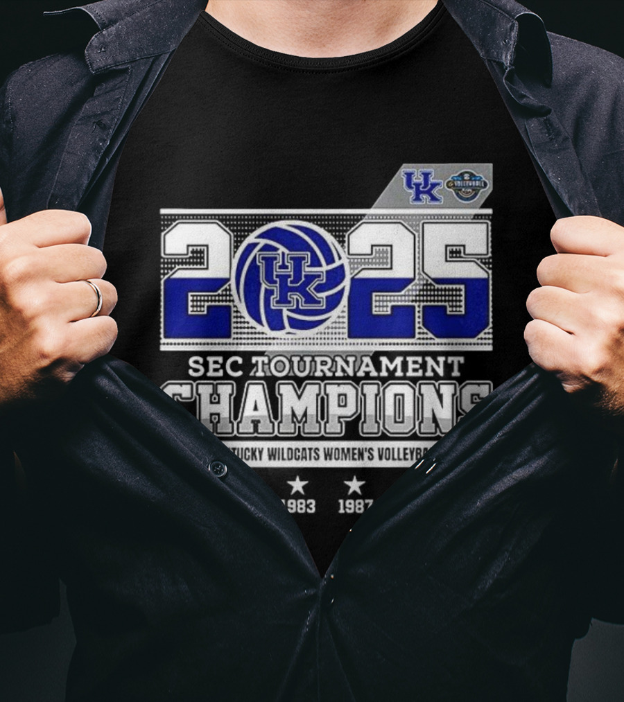 Kentucky Wildcats Women's Volleyball 2025 SEC Tournament Champions T-Shirt