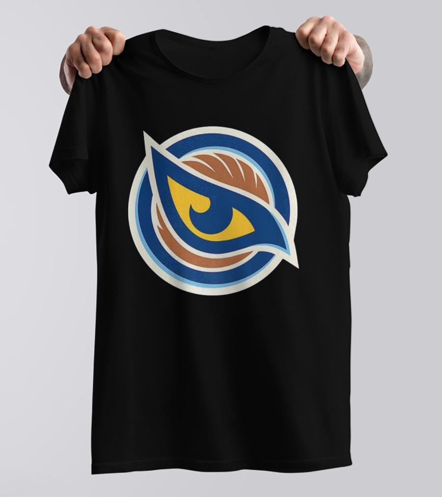 Mackie Samoskevich PWHL Vancouver Goldeneyes Blue Yellow Brown Emblem T-Shirt