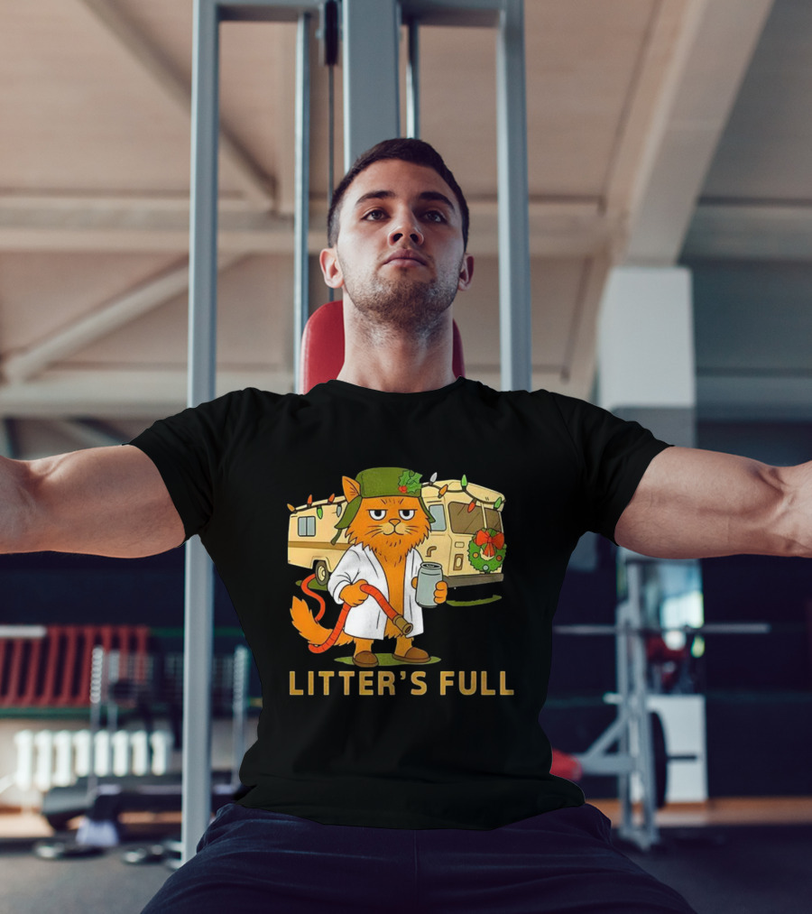 Litter's Full Shitters Full Cat Christmas RV Holiday Lights T-Shirt
