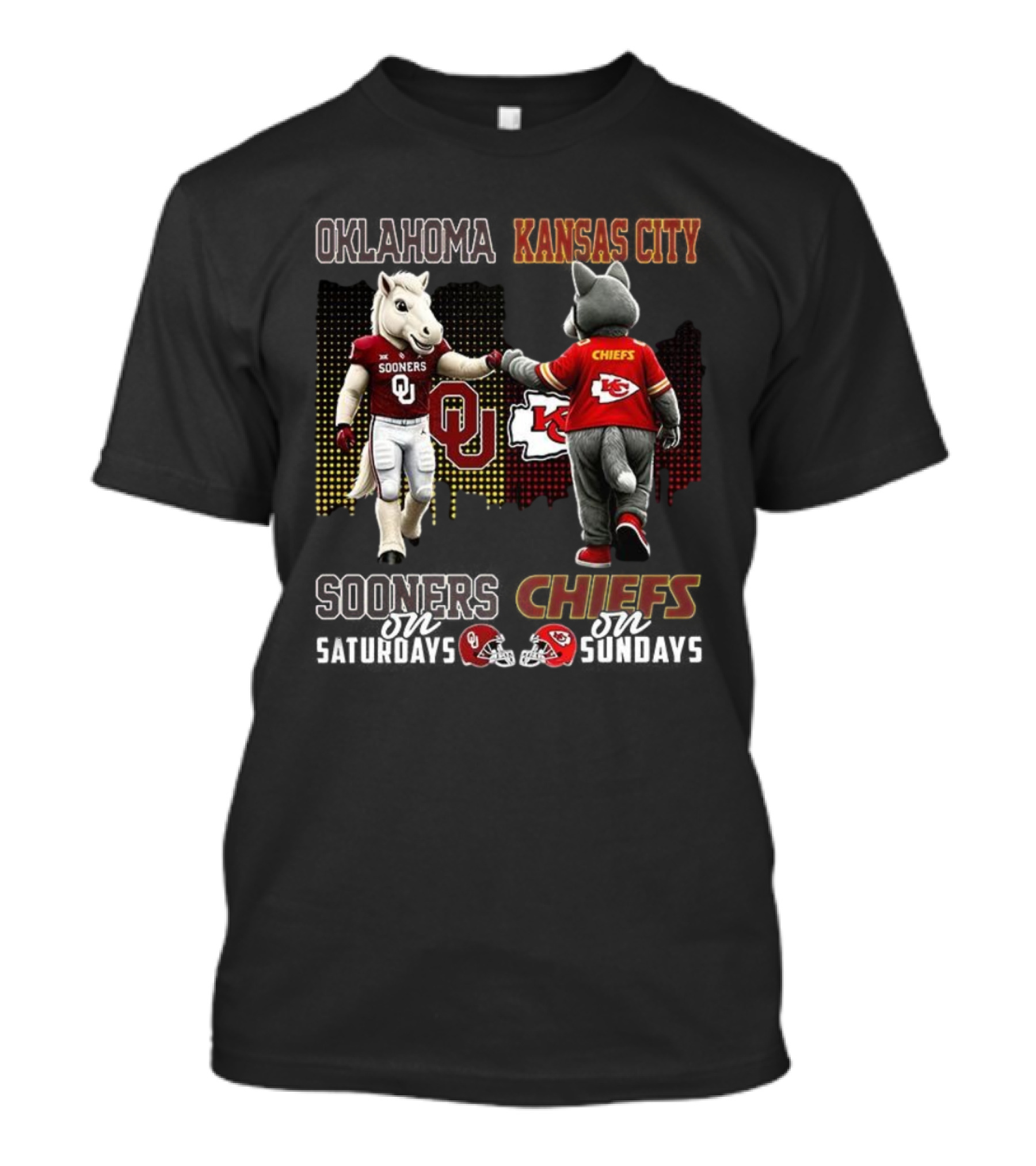 Oklahoma Sooners Saturdays Kansas City Chiefs Sundays Football Fans T-Shirt