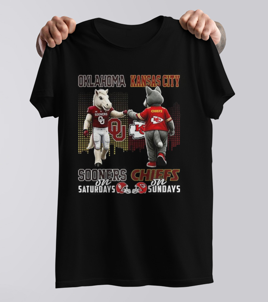 Oklahoma Sooners Saturdays Kansas City Chiefs Sundays Football Fans T-Shirt