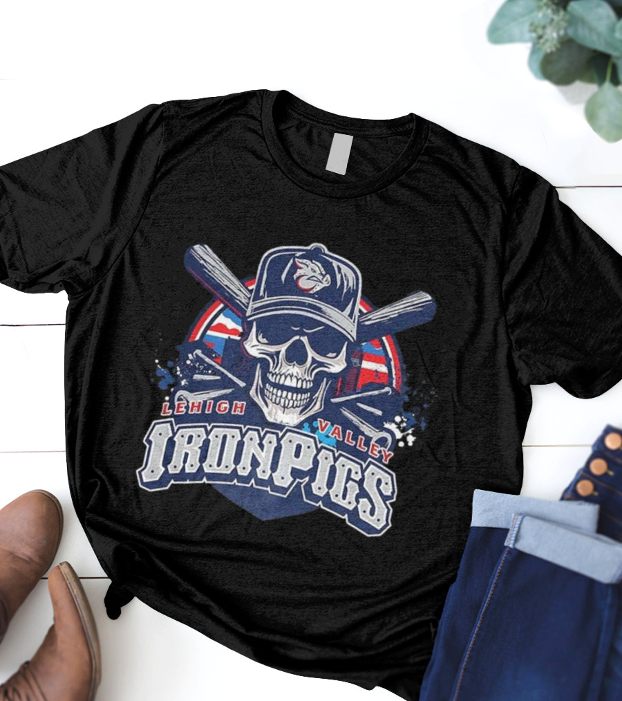 Lehigh Valley IronPigs Skull Cross Bats Minor League Baseball T-Shirt