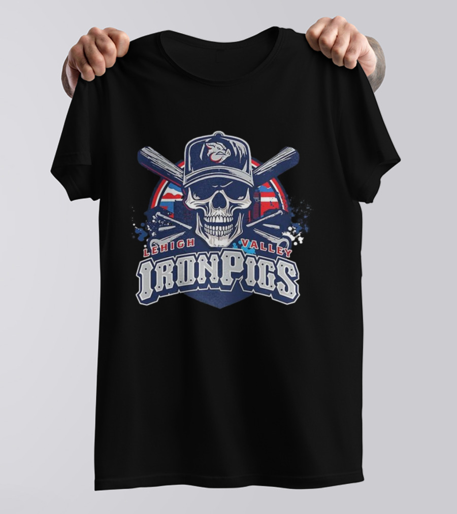 Lehigh Valley IronPigs Skull Cross Bats Minor League Baseball T-Shirt