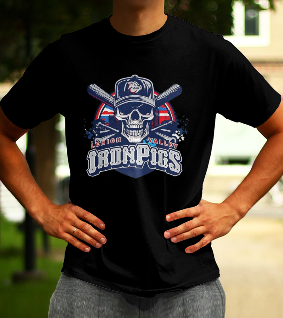 Lehigh Valley IronPigs Skull Cross Bats Minor League Baseball T-Shirt