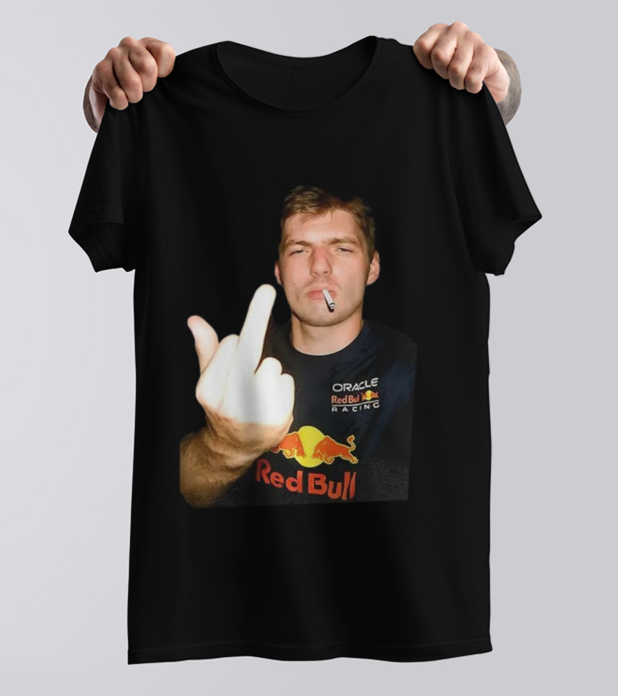 Max Oracle Red Bull Racing F1 Middle Finger Meme Cigarette T-Shirt