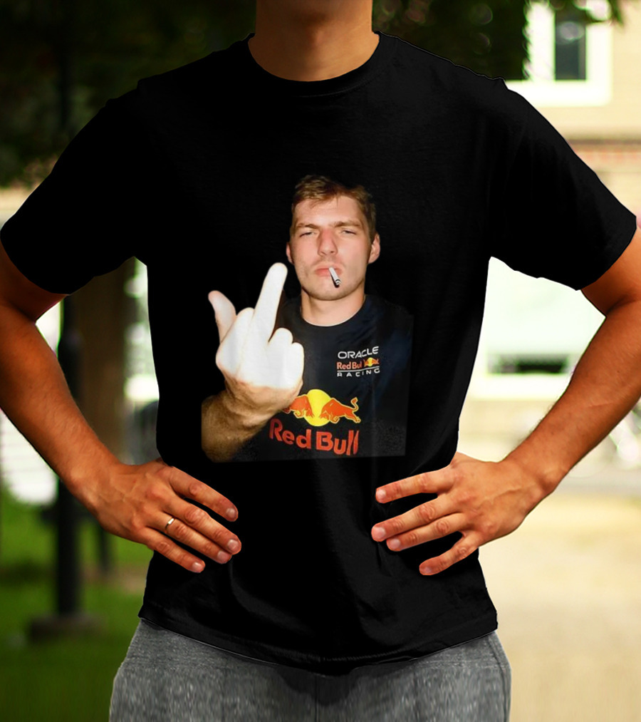 Max Oracle Red Bull Racing F1 Middle Finger Meme Cigarette T-Shirt