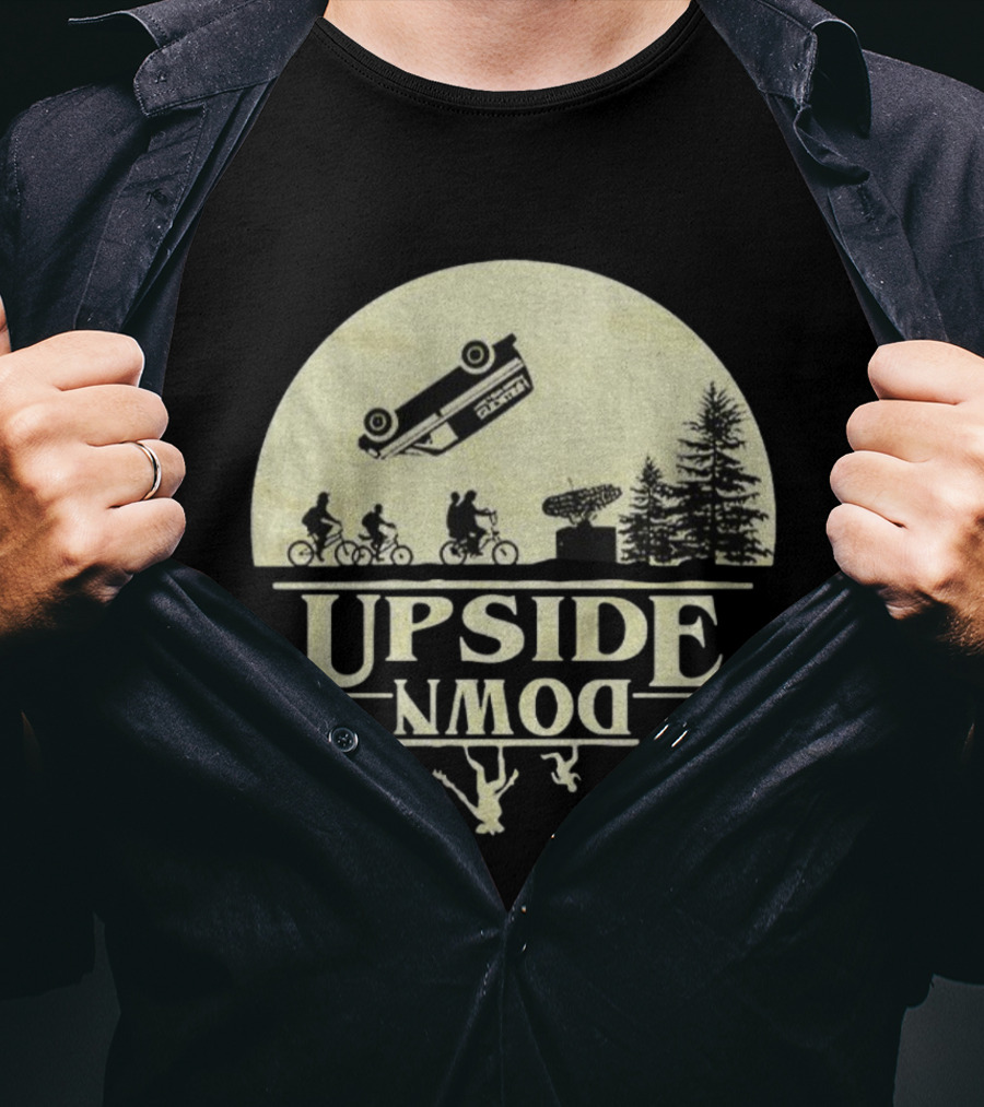 Stranger Things Upside Down Bicycle Adventure Mens Nerd Retro Vintage Style T-Shirt