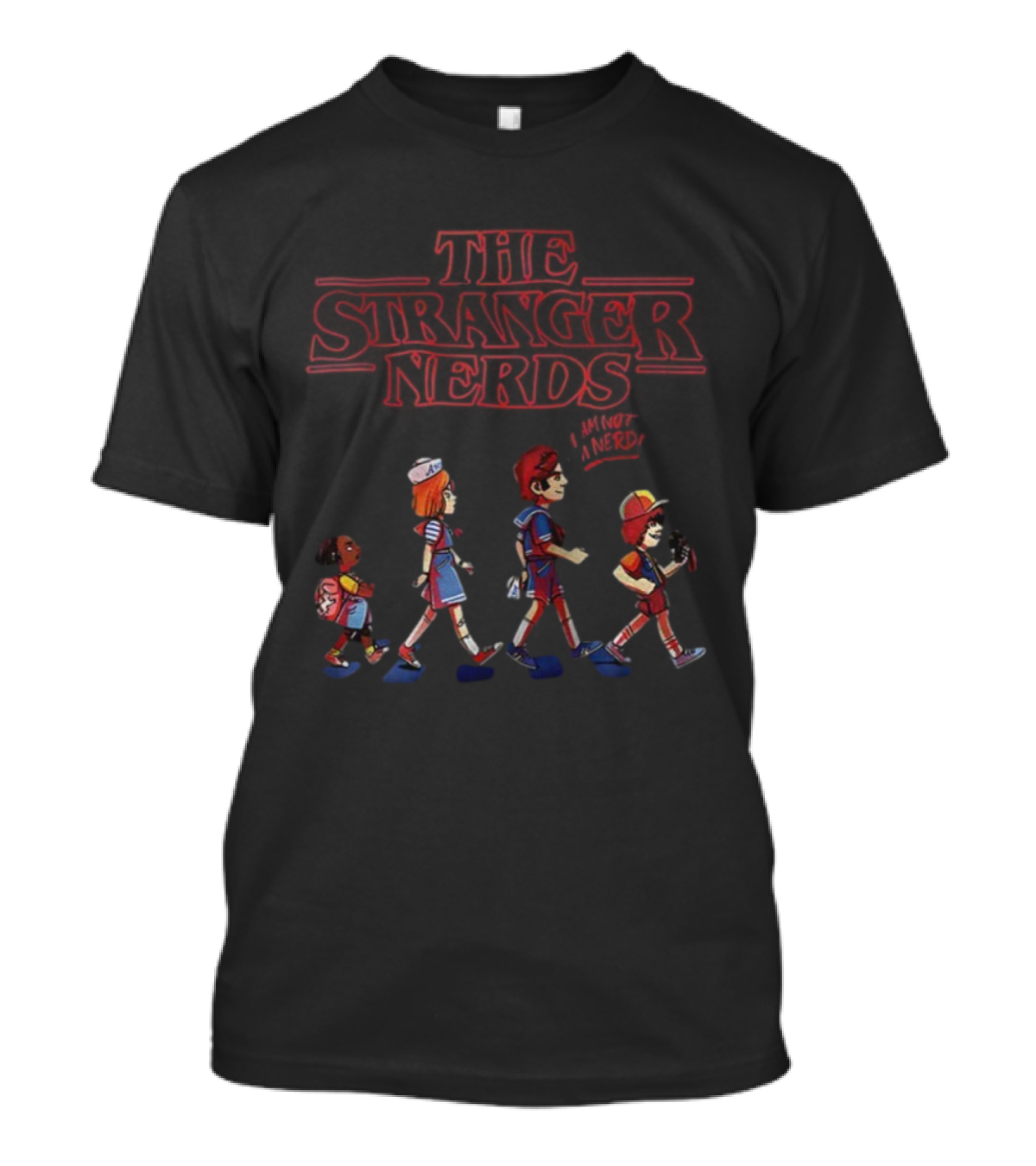 Stranger Nerds Cartoon Kids Walking Parody T-Shirt