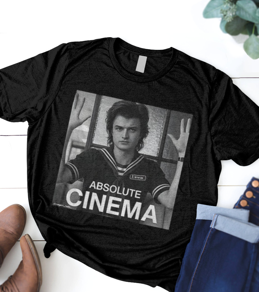Stranger Things Steve Absolute Cinema Iconic Black And White Sailor Look T-Shirt