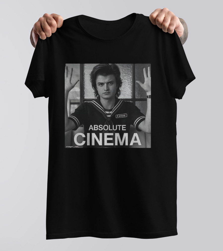 Stranger Things Steve Absolute Cinema Iconic Black And White Sailor Look T-Shirt