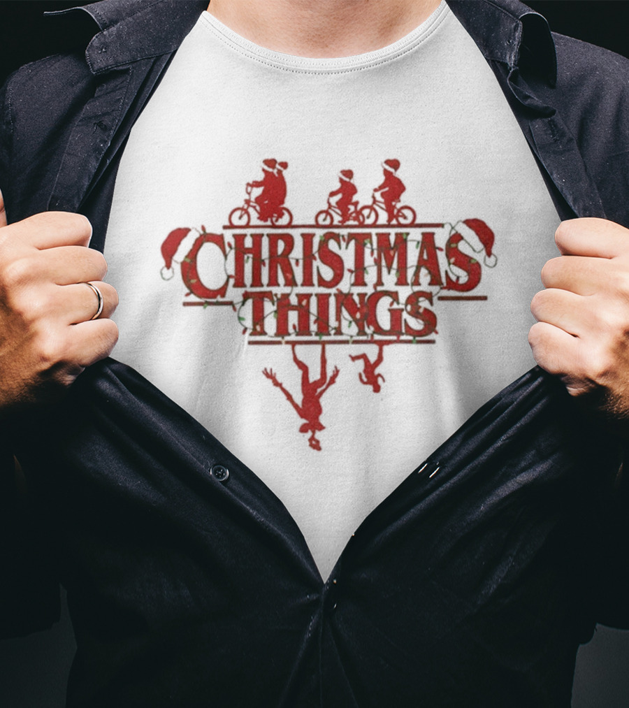 Christmas Things Horror Show Upside Down Xmas 2025 Merry Christmas T-Shirt