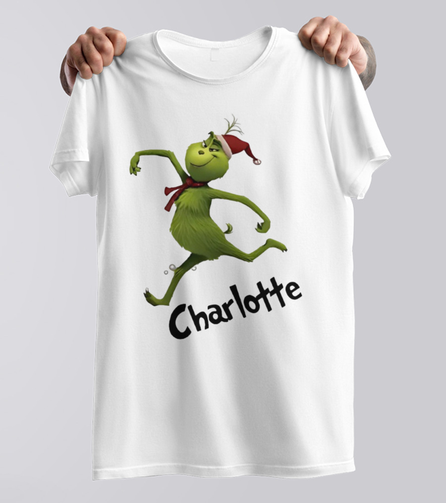 Grinch Santa Hat Charlotte Christmas Dance T-Shirt