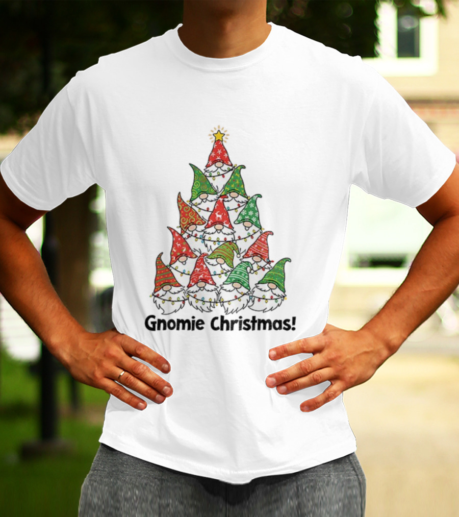 Gnome Christmas Tree Dear Santa I Tried To Be Good Merry Xmas T-Shirt