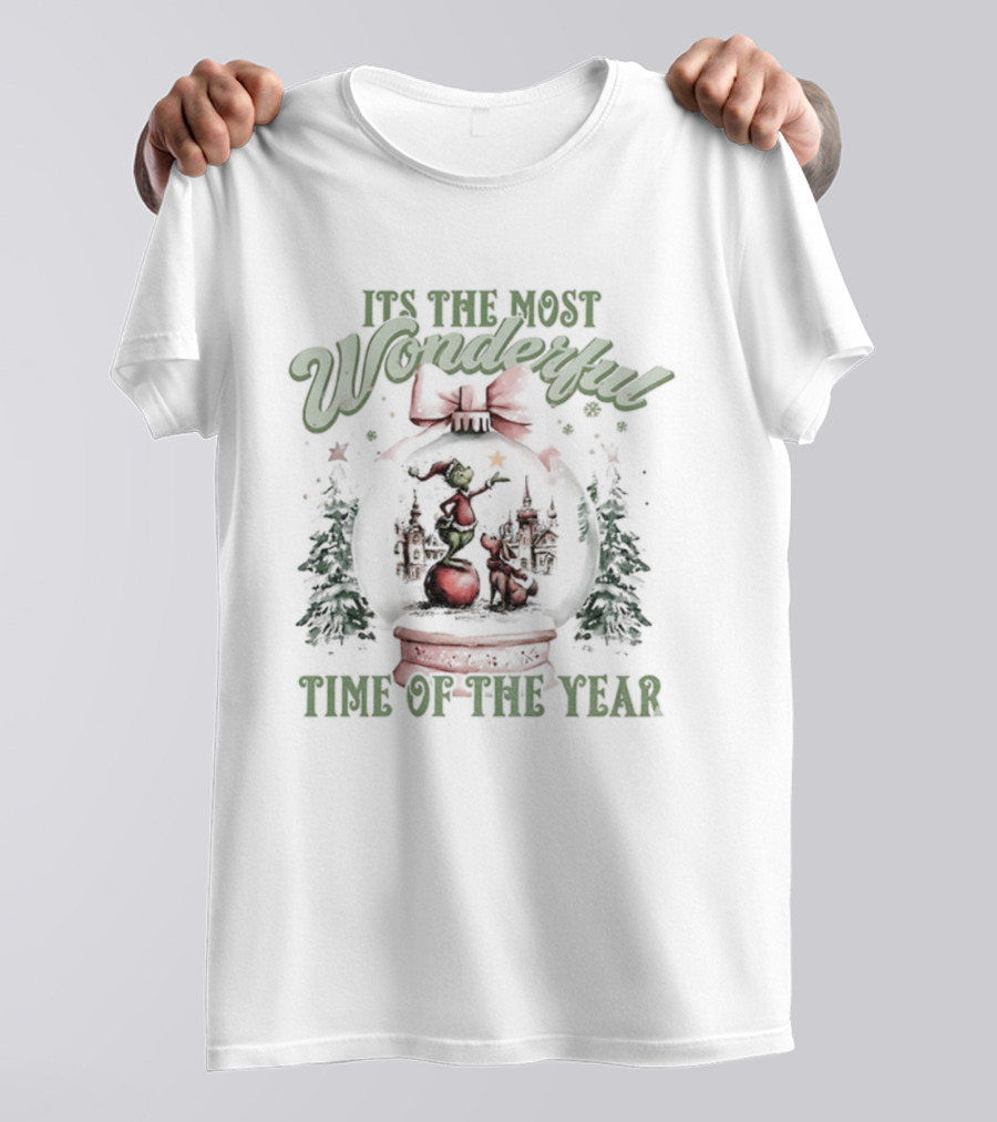 Grinchmas Snow Globe It's The Most Wonderful Time Of The Year T-Shirt