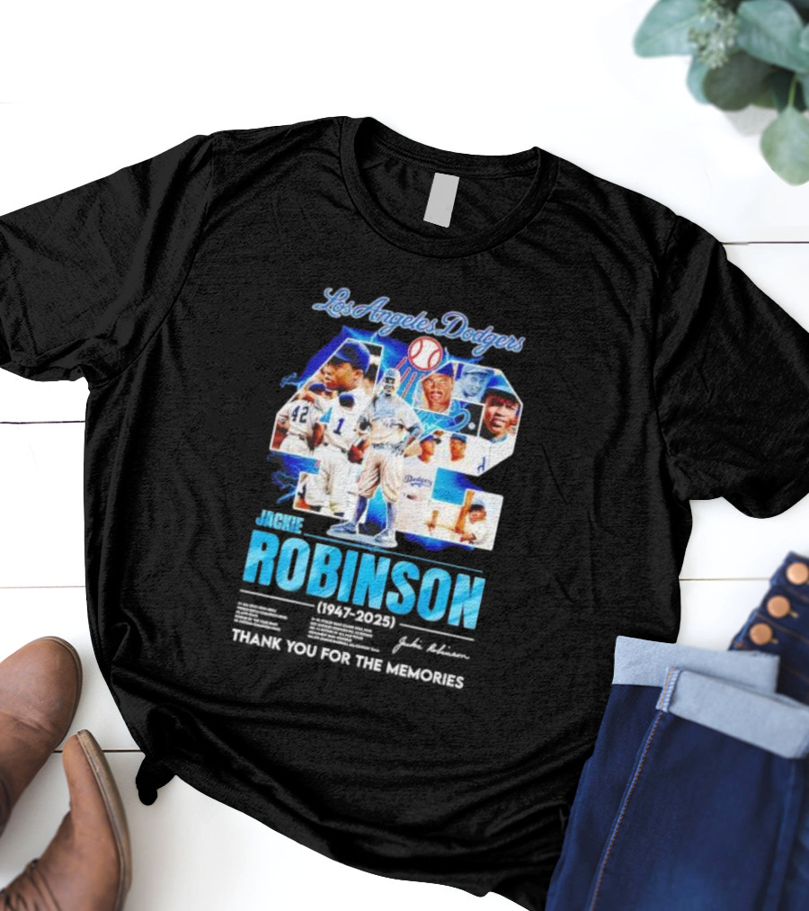 Los Angeles Dodgers Jackie Robinson 42 1947 2025 Thank You For The Memories T-Shirt