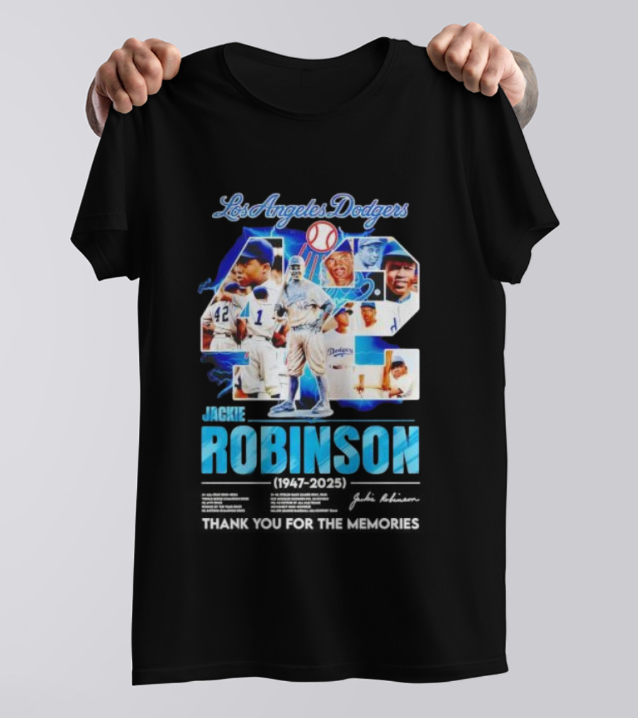 Los Angeles Dodgers Jackie Robinson 42 1947 2025 Thank You For The Memories T-Shirt