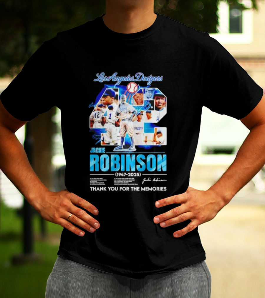 Los Angeles Dodgers Jackie Robinson 42 1947 2025 Thank You For The Memories T-Shirt
