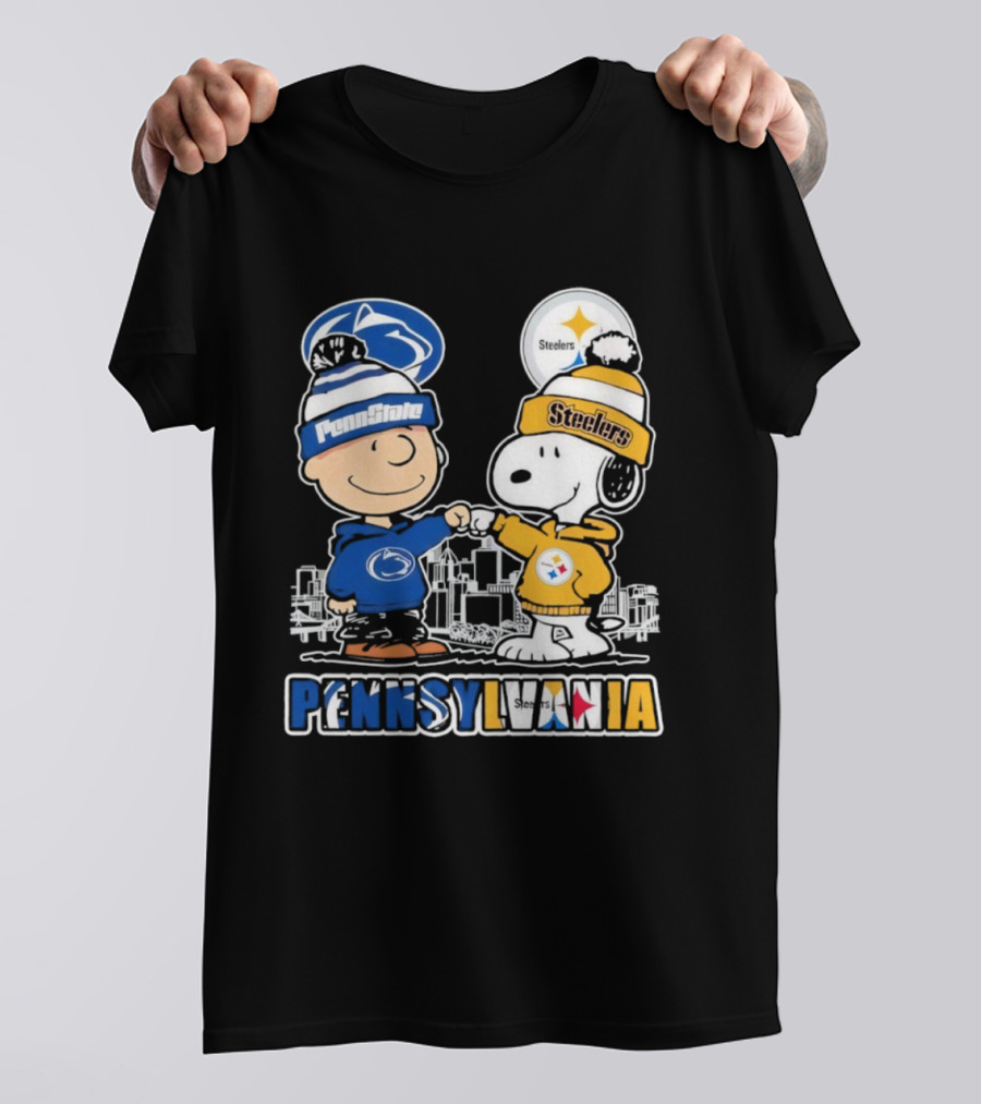 Charlie Brown Snoopy Penn State Nittany Lions Pittsburgh Steelers Pennsylvania T-Shirt